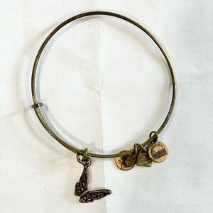 Alex and Ani gold finish expandable butterfly bracelet charm bangle